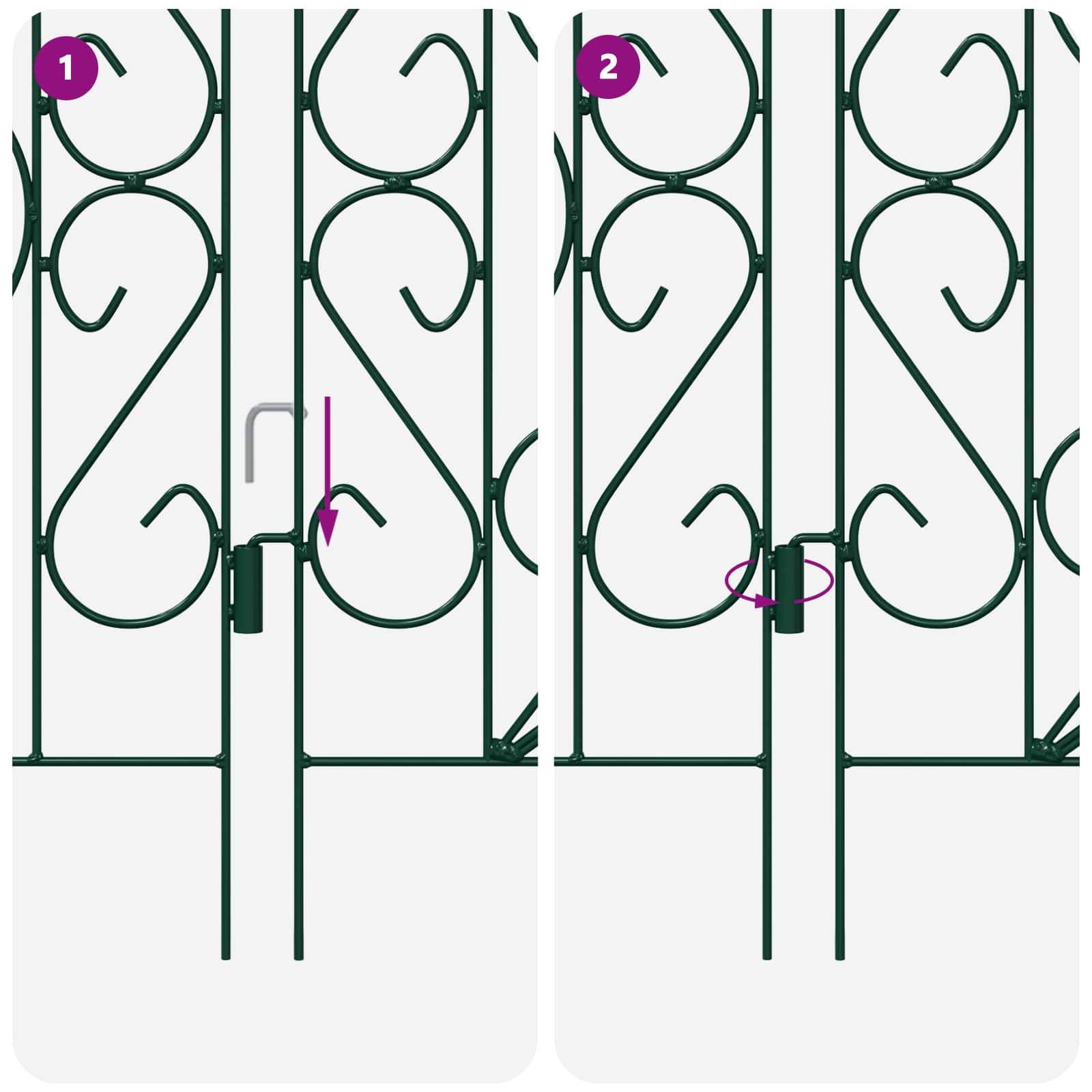 Clôture de jardin acier vert 5 pcs, Poids:4.14kg - PANGIVO - Image 8