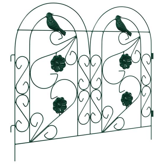Clôture de jardin acier vert 5 pcs, Poids:4.14kg - PANGIVO - Image 4