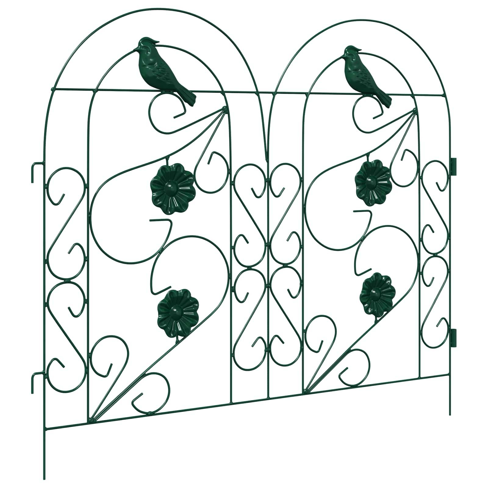 Clôture de jardin acier vert 5 pcs, Poids:4.14kg - PANGIVO - Image 4