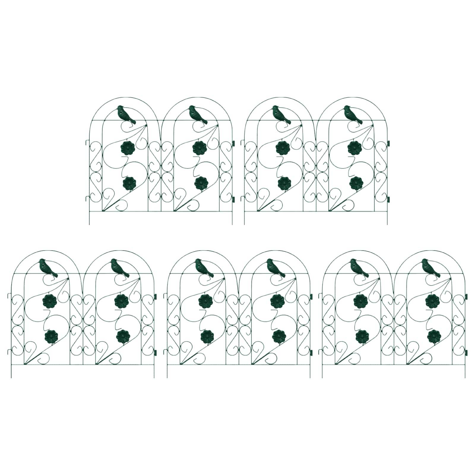 Clôture de jardin acier vert 5 pcs, Poids:4.14kg - PANGIVO - Image 2