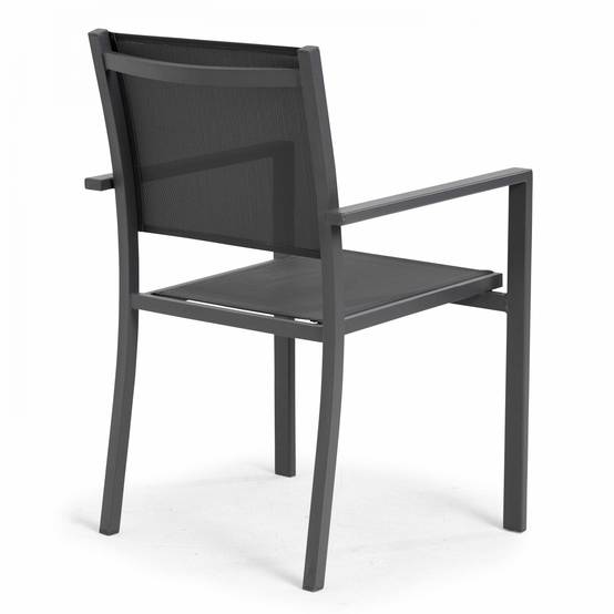 Oviala - Fauteuil de jardin aluminium et textilène gris Nice - Oviala - Image 4