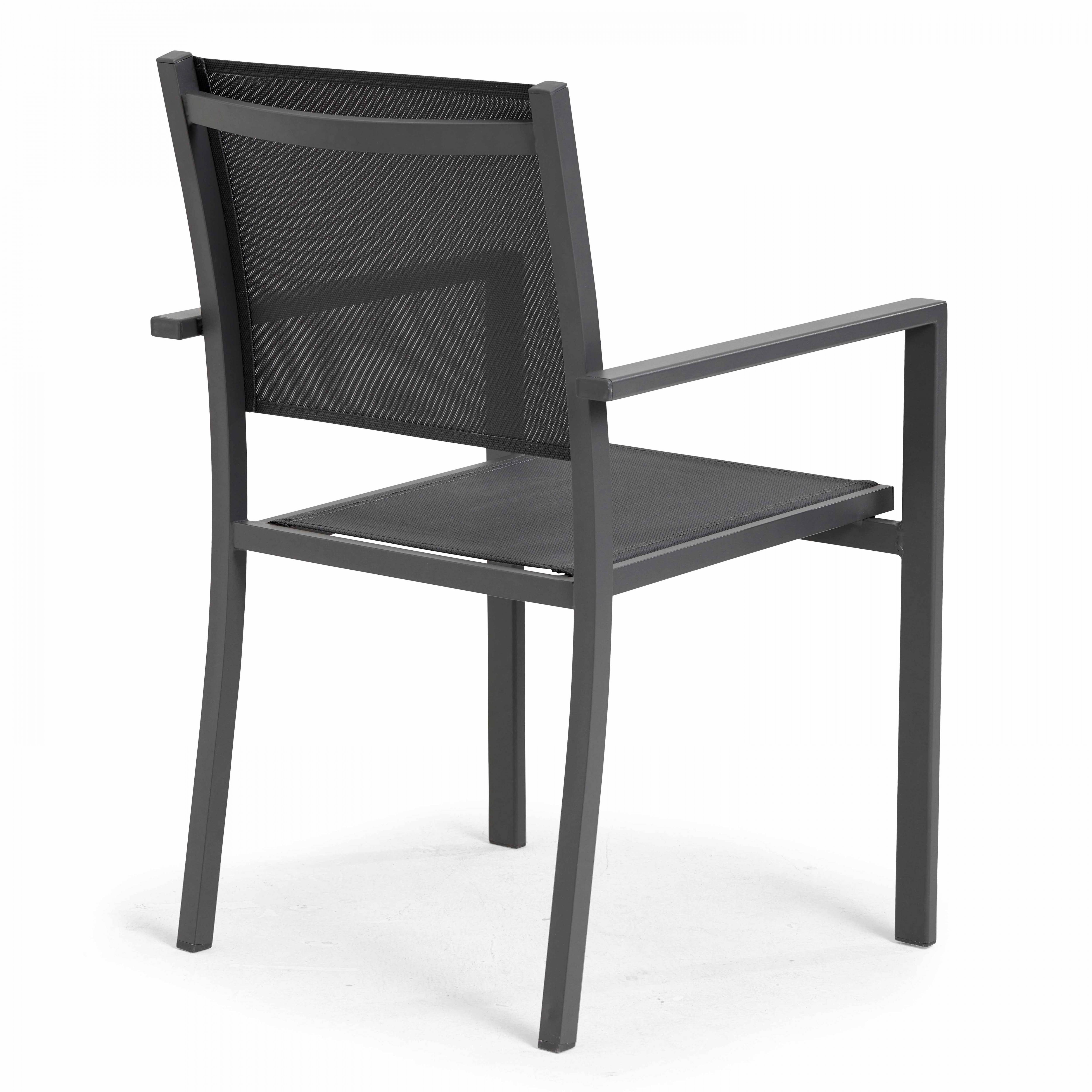 Oviala - Fauteuil de jardin aluminium et textilène gris Nice - Oviala - Image 4