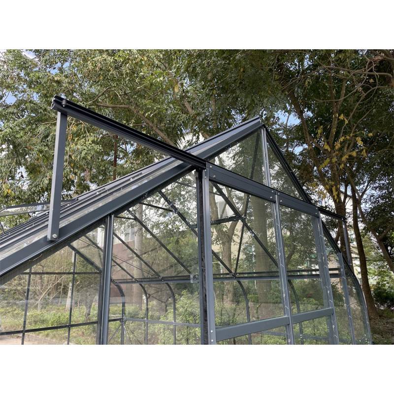 Serre de jardin 14,52m² aluminium anthracite verre trempé 4mm Comtesse Green Protect - Image 7