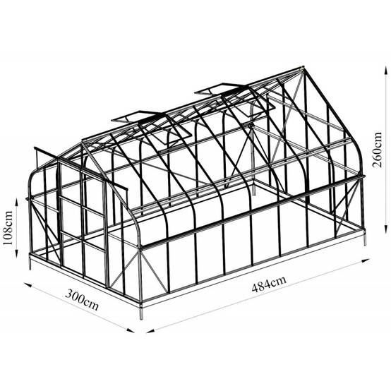 Serre de jardin 14,52m² aluminium anthracite verre trempé 4mm Comtesse Green Protect - Image 4