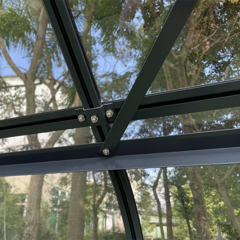 Serre de jardin 14,52m² aluminium anthracite verre trempé 4mm Comtesse Green Protect - Image 6