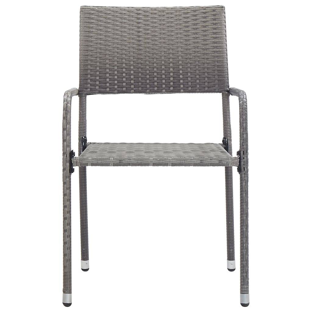 Vidaxl - Ensemble à manger de jardin 3pcs Résine tressée Anthracite gris vidaXL 3059441 - Image 6