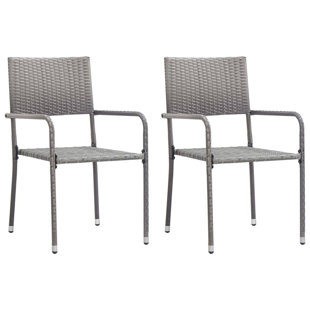 Vidaxl - Ensemble à manger de jardin 3pcs Résine tressée Anthracite gris vidaXL 3059441 - Image 9