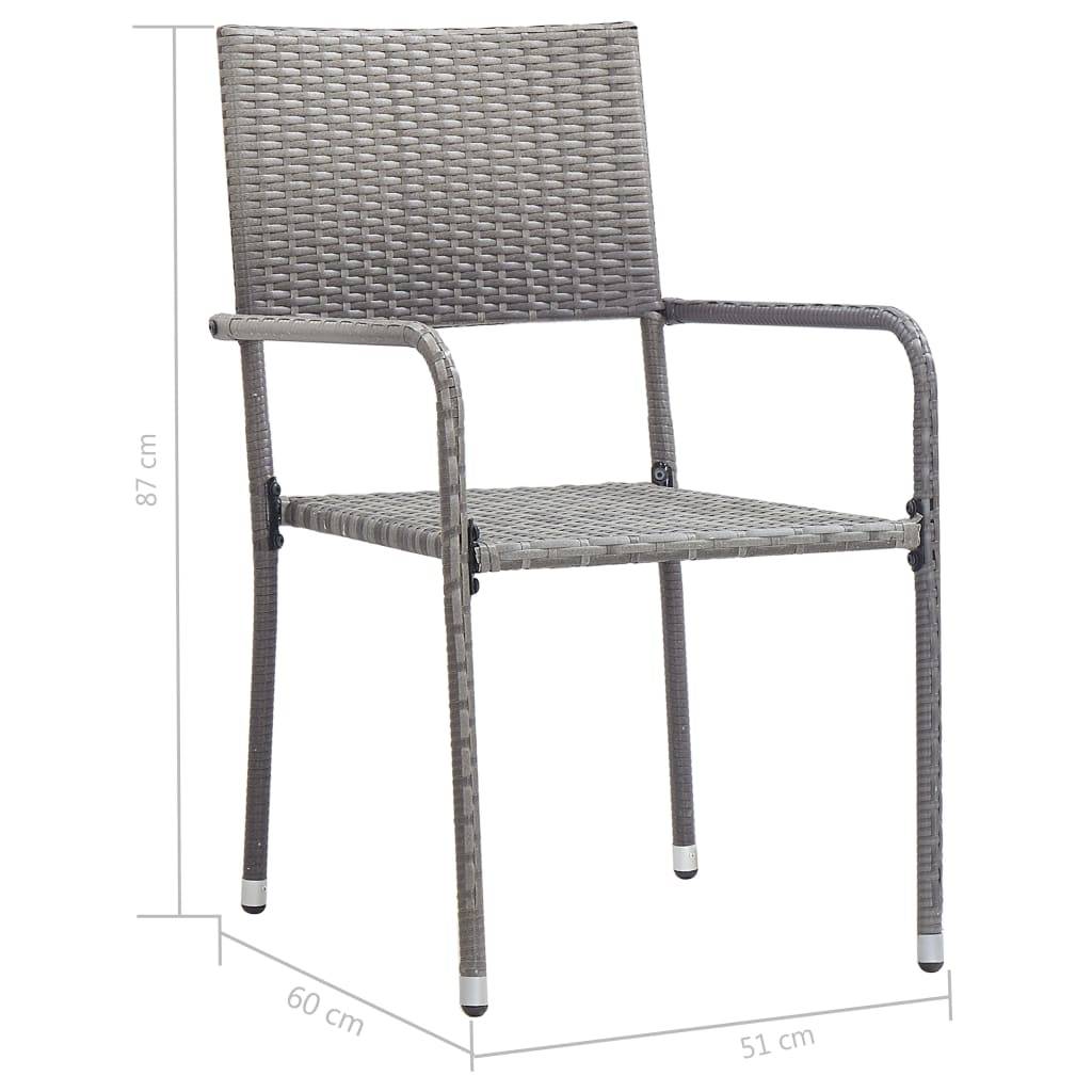 Vidaxl - Ensemble à manger de jardin 3pcs Résine tressée Anthracite gris vidaXL 3059441 - Image 3