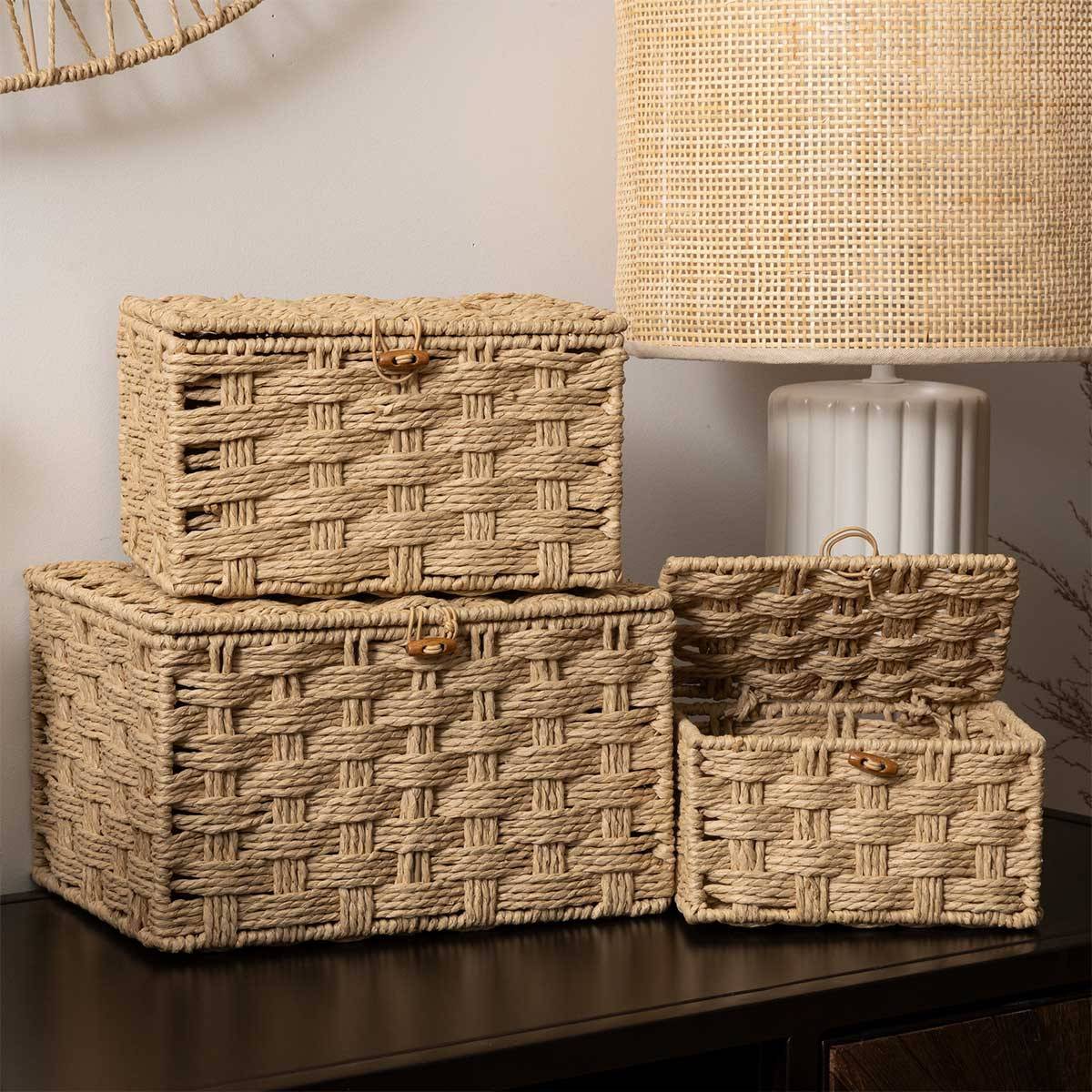 Lot de 3 Boîtes Déco "Elio" 27cm Naturel - Image 5