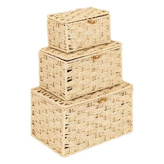 Lot de 3 Boîtes Déco "Elio" 27cm Naturel