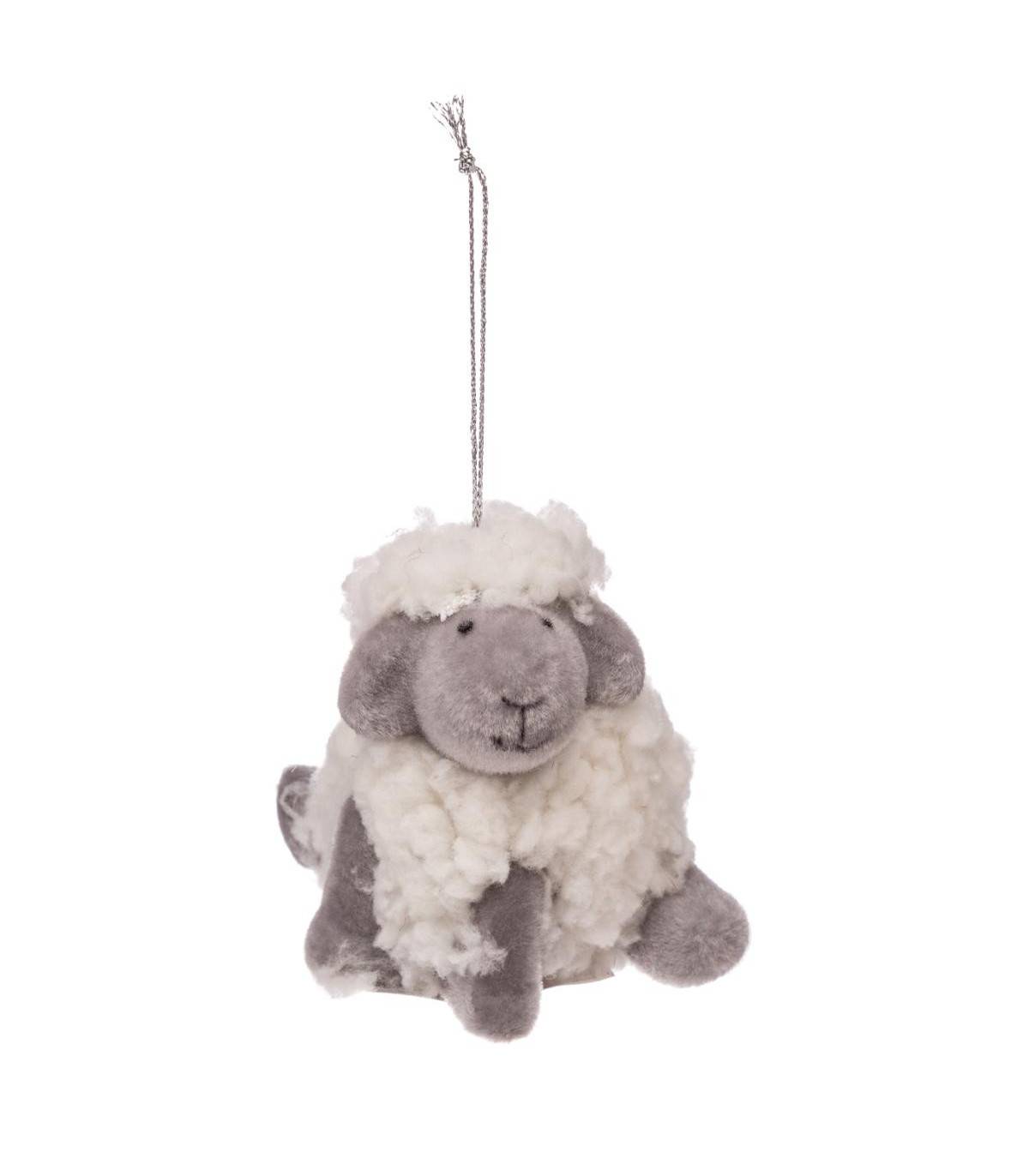 Fééric Lights & Christmas - Sujet de Noël à suspendre Mouton assis en céramique  H 7 cm