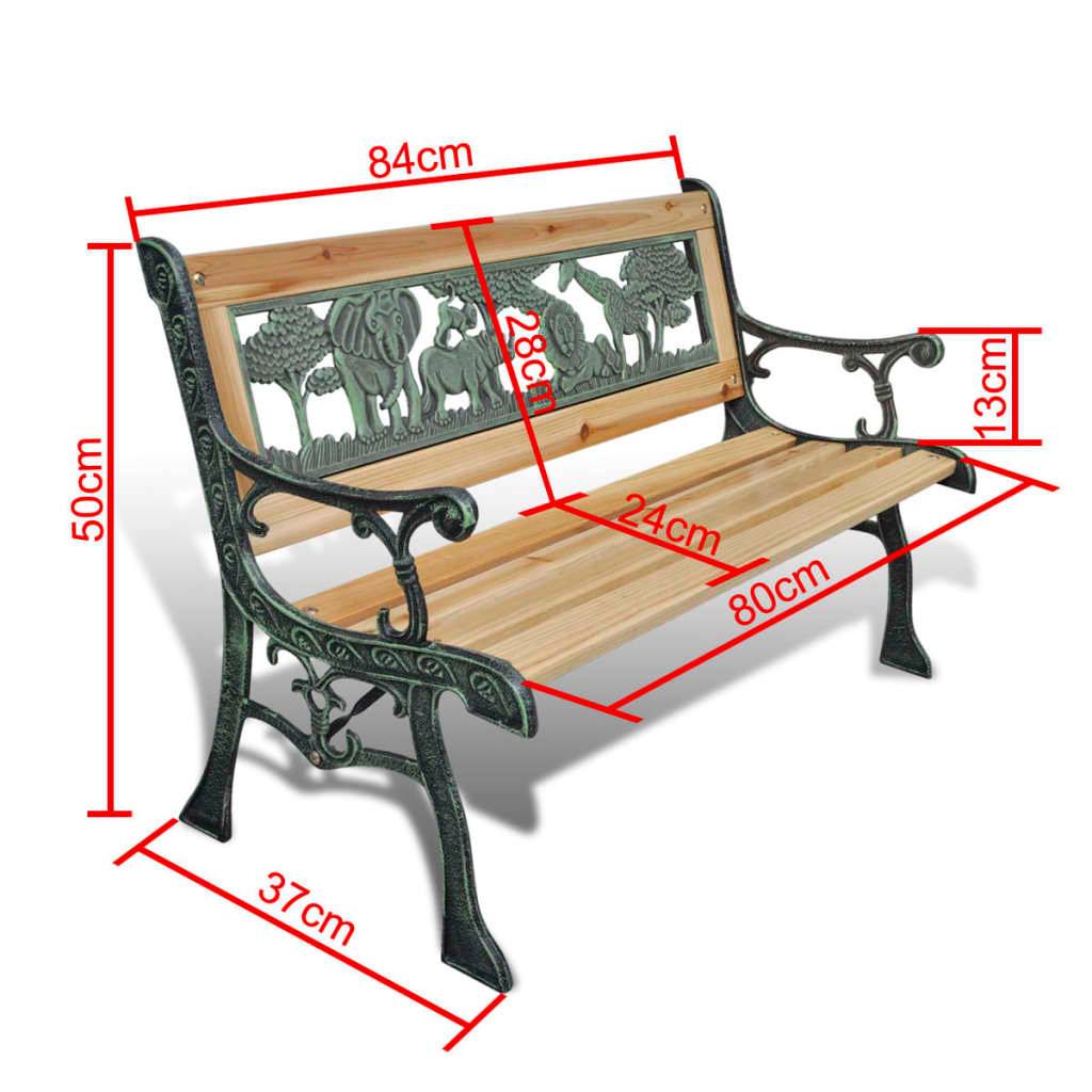 ComfortXL - Banc de Jardin Enfant Bois et Fer Motif Animaux pour Extérieur Bronze 84 cm – ComfortXL Outdoor Living - Image 5