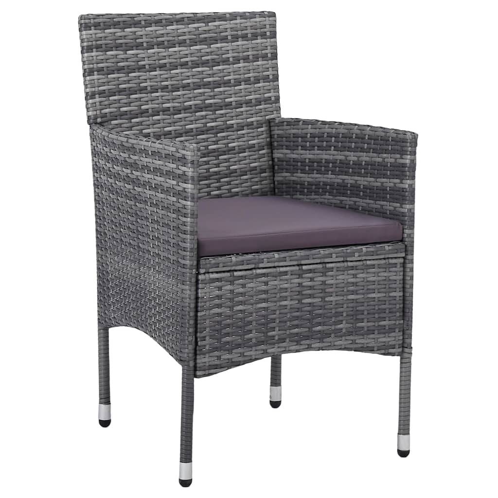 Vidaxl - Ensemble à manger de jardin 3 pcs Résine tressée Gris vidaXL 3058483 - Image 4