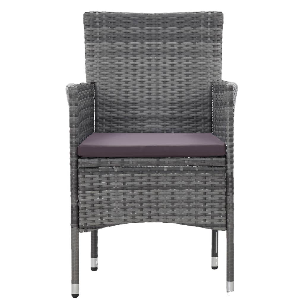 Vidaxl - Ensemble à manger de jardin 3 pcs Résine tressée Gris vidaXL 3058483 - Image 5