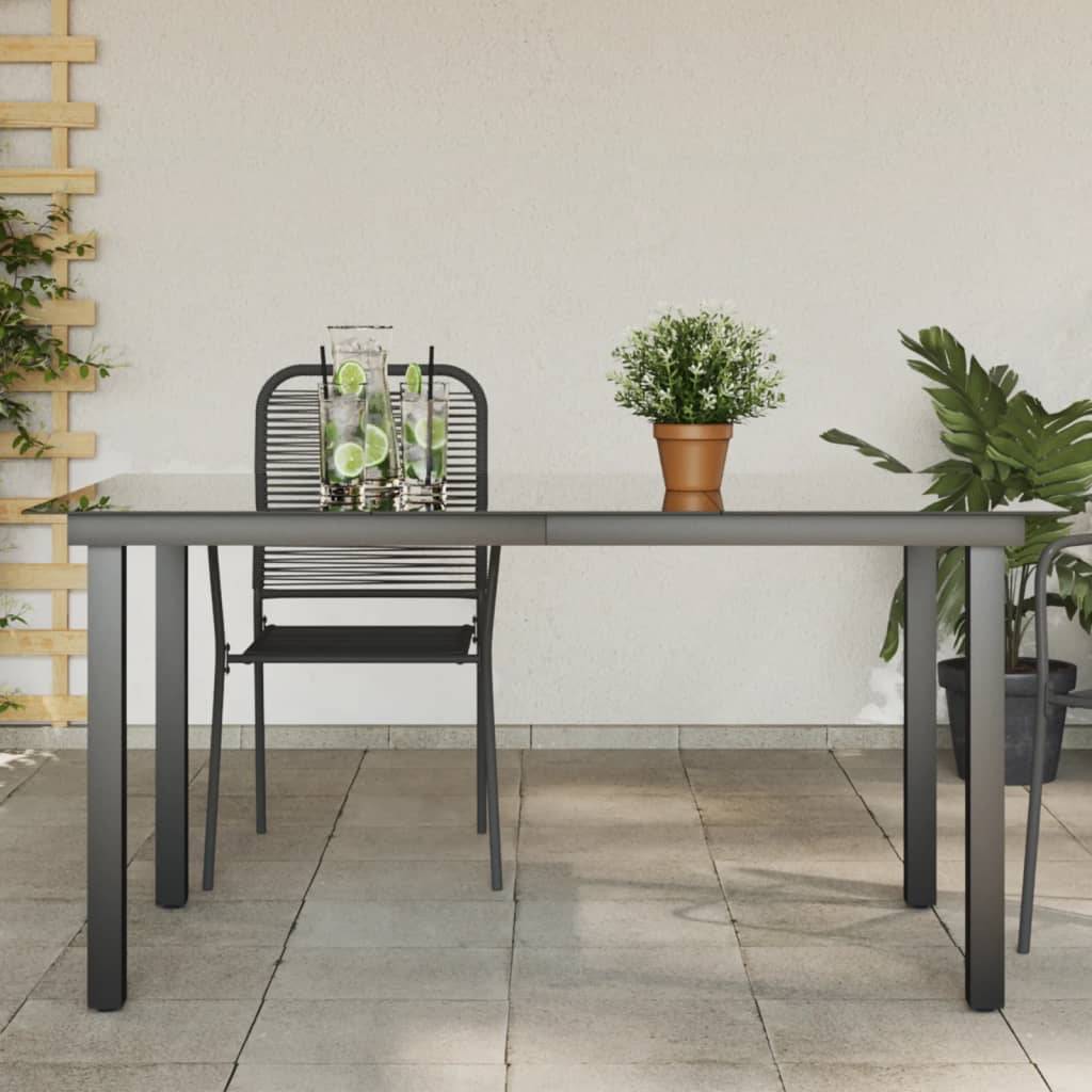 Vidaxl - Table de jardin Noir 150x90x74 cm Aluminium et verre vidaXL 42788 - Image 1