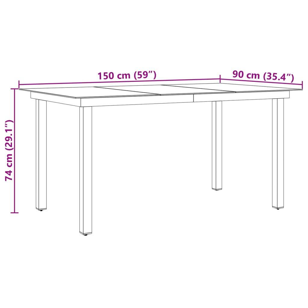 Vidaxl - Table de jardin Noir 150x90x74 cm Aluminium et verre vidaXL 42788 - Image 8