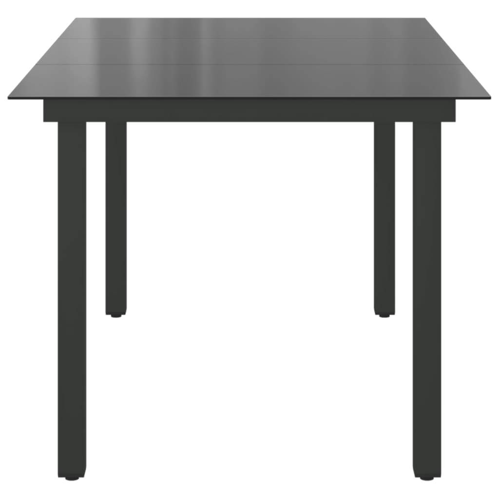 Vidaxl - Table de jardin Noir 150x90x74 cm Aluminium et verre vidaXL 42788 - Image 7