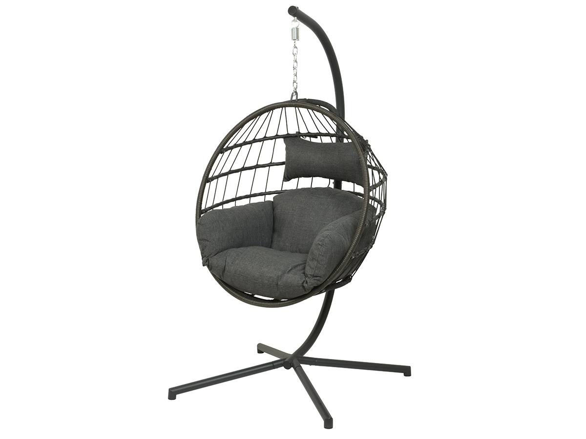 Jardideco - Fauteuil suspendu en corde Palanga Noir - Jardideco - Image 1
