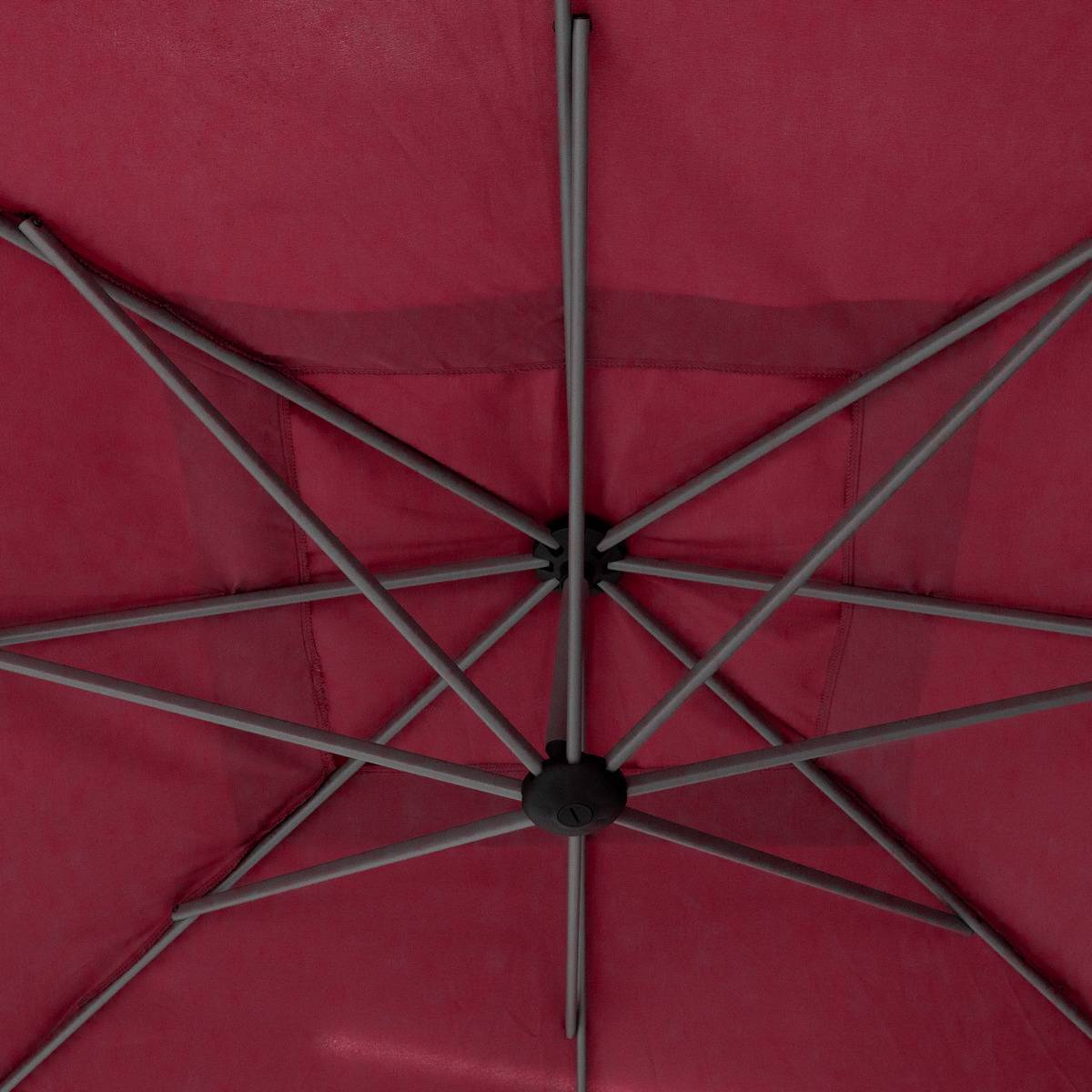 Hesperide - Parasol déporté carré "Manoa" bordeaux D2,5x2,5m en acier Hespéride - Image 3