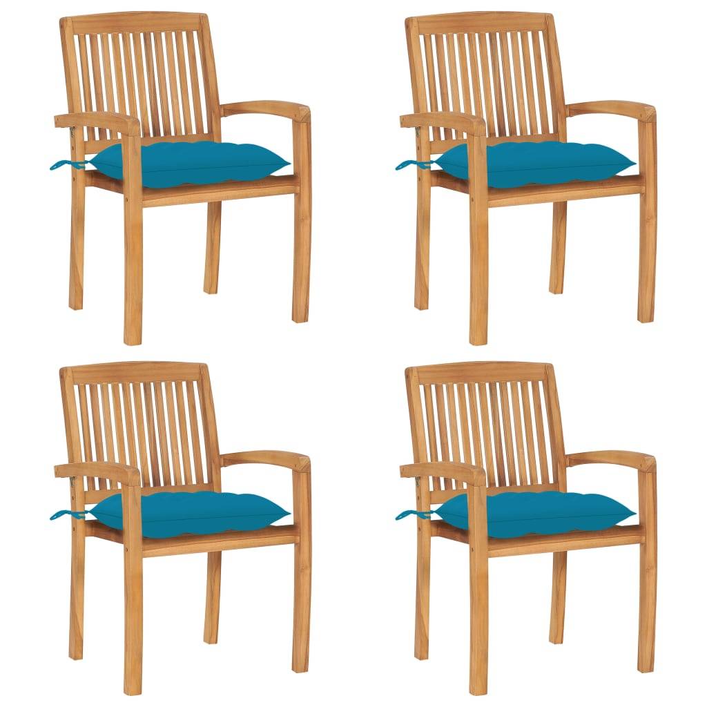 PANGIVO - Chaises de jardin empilables teck bleu clair 60 x 57.5 x 90 cm - PANGIVO - Image 1