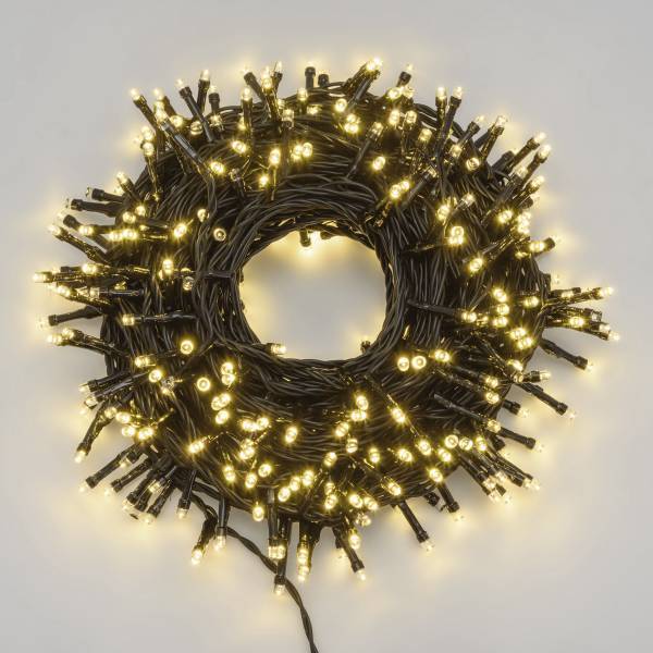 Lotti - Guirlande lumineuse 24,5M 600 LED blanc chaud 8 jeux mémoire timer verte IP44 Lotti - Image 5