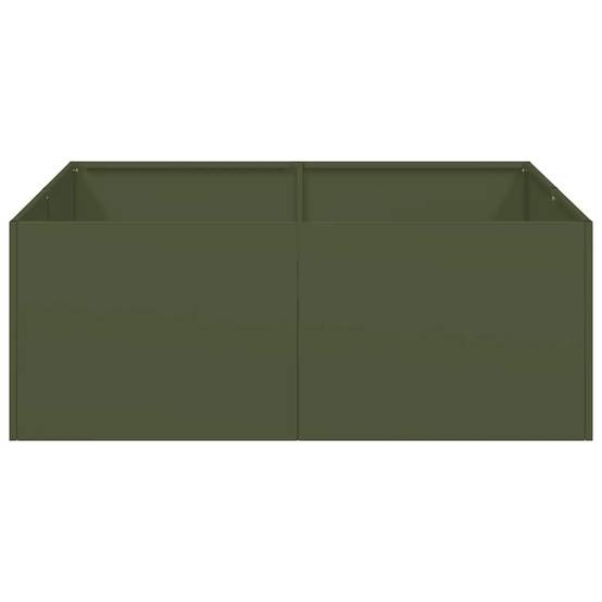 Jardinière acier vert olive 80 x 80 x 30 cm - PANGIVO - Image 4