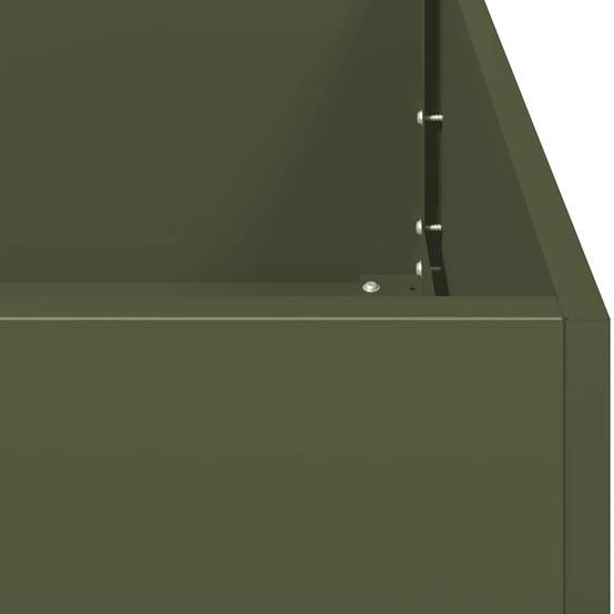 Jardinière acier vert olive 80 x 80 x 30 cm - PANGIVO - Image 7