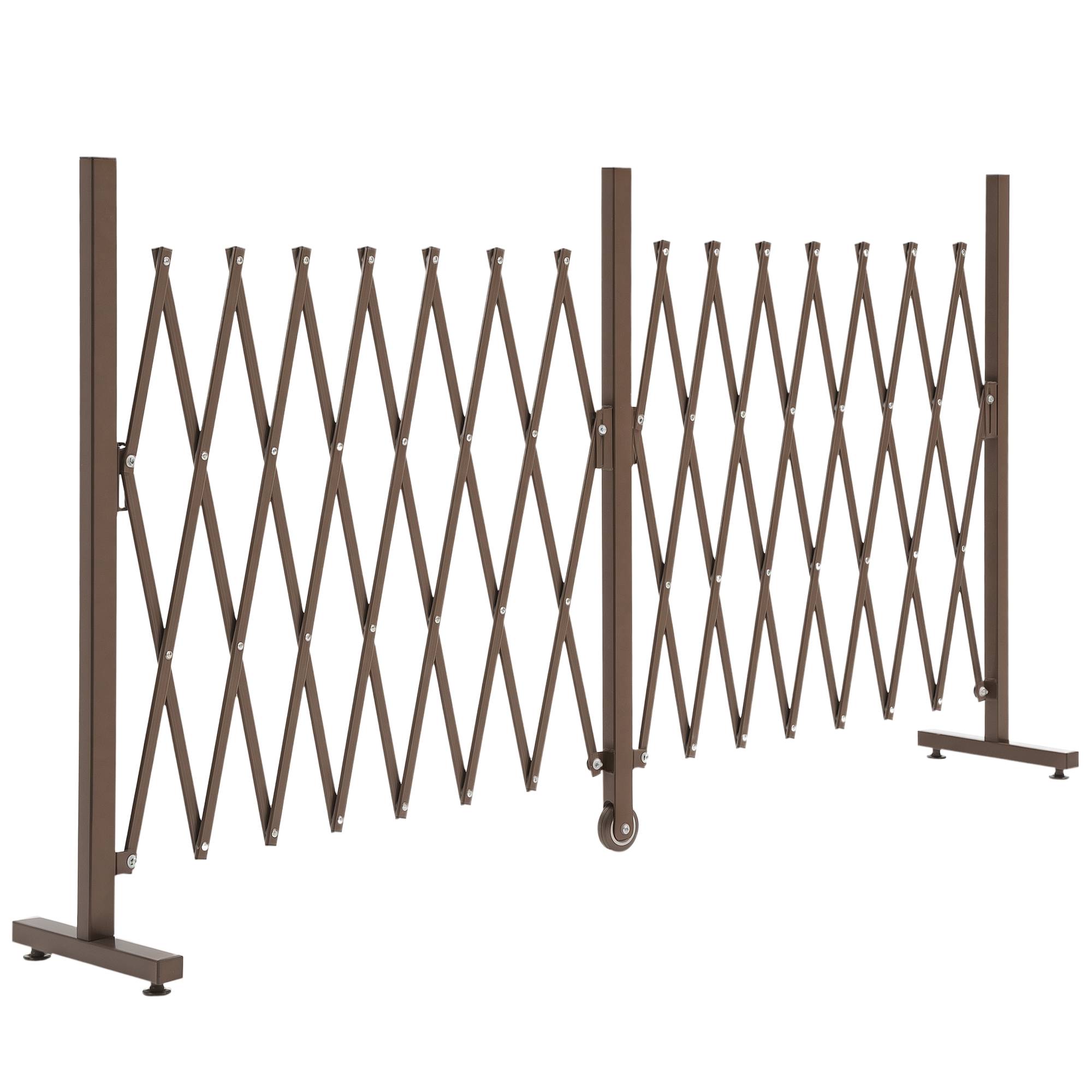 Portail/barrière extensible à ciseaux, 52-405 cm, jardin, aluminium, marron, H 103,5 cm - Image 1
