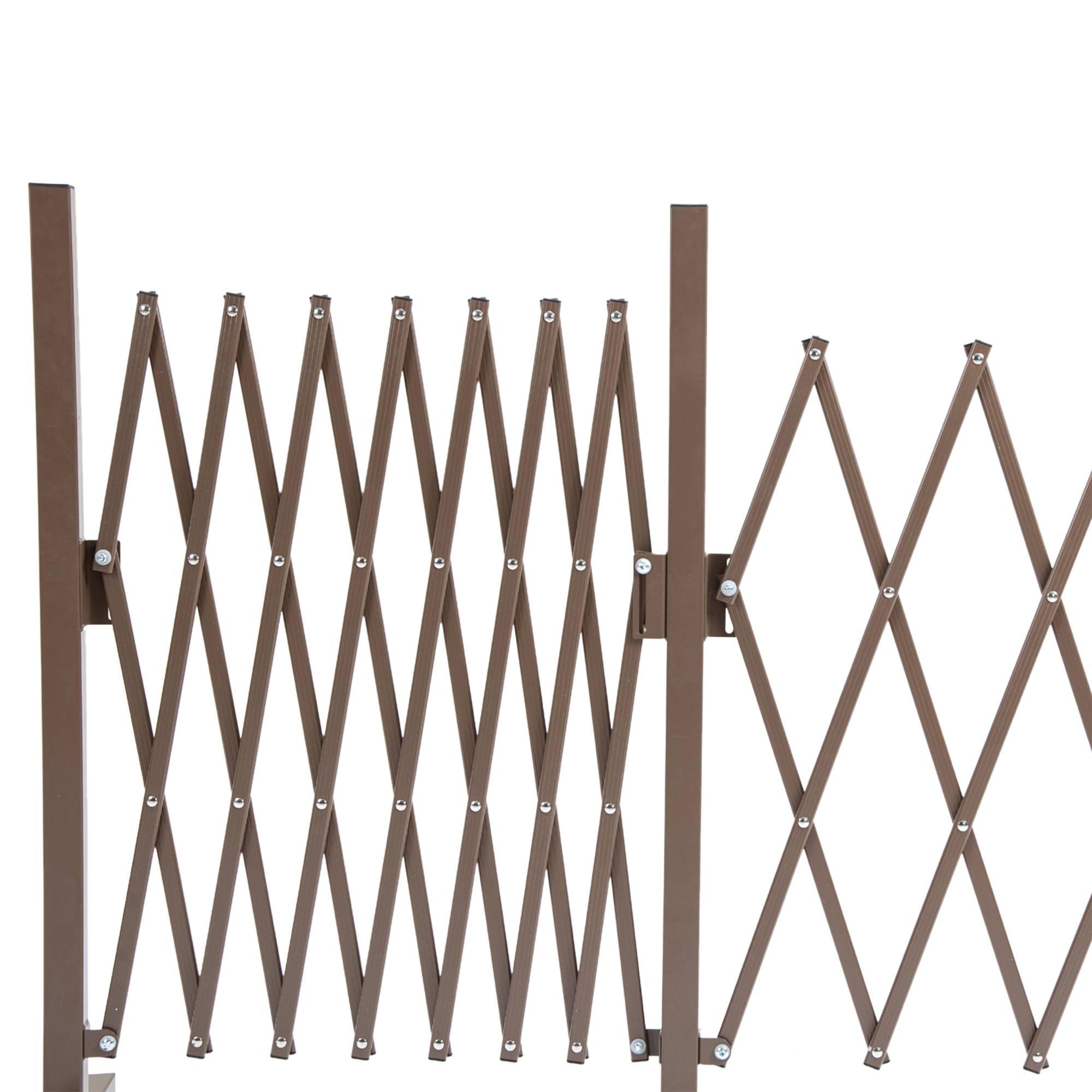 Portail/barrière extensible à ciseaux, 52-405 cm, jardin, aluminium, marron, H 103,5 cm - Image 9