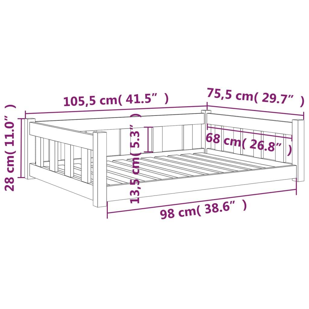 Vidaxl - Lit pour chien blanc 105,5x75,5x28 cm bois de pin solide vidaXL 820203 - Image 3