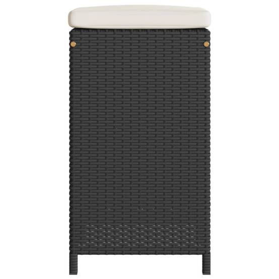 Tabourets de Bar Extérieur Résine Tressée avec Coussins pour Terrasse Lot de 4 Noir – ComfortXL Outdoor Living - Image 5