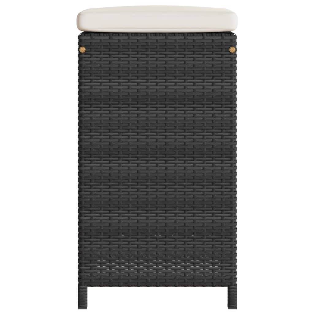 Tabourets de Bar Extérieur Résine Tressée avec Coussins pour Terrasse Lot de 4 Noir – ComfortXL Outdoor Living - Image 5