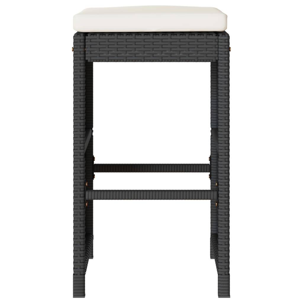 Tabourets de Bar Extérieur Résine Tressée avec Coussins pour Terrasse Lot de 4 Noir – ComfortXL Outdoor Living - Image 4