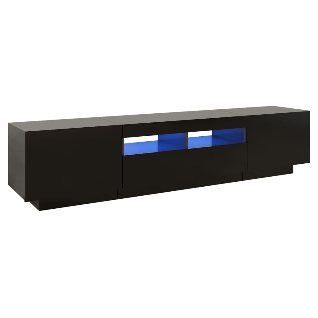 Vidaxl - Meuble TV avec lumières LED Noir 180x35x40 cm - vidaXL - Image 1
