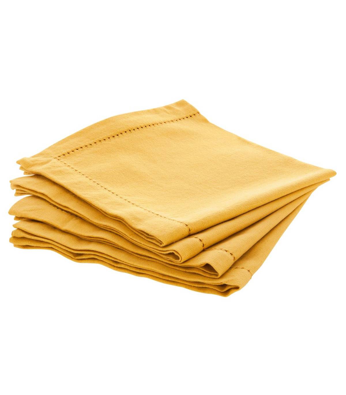 Lot de 4 Serviettes de table en Coton Ocre 40 x 40 cm - Image 1