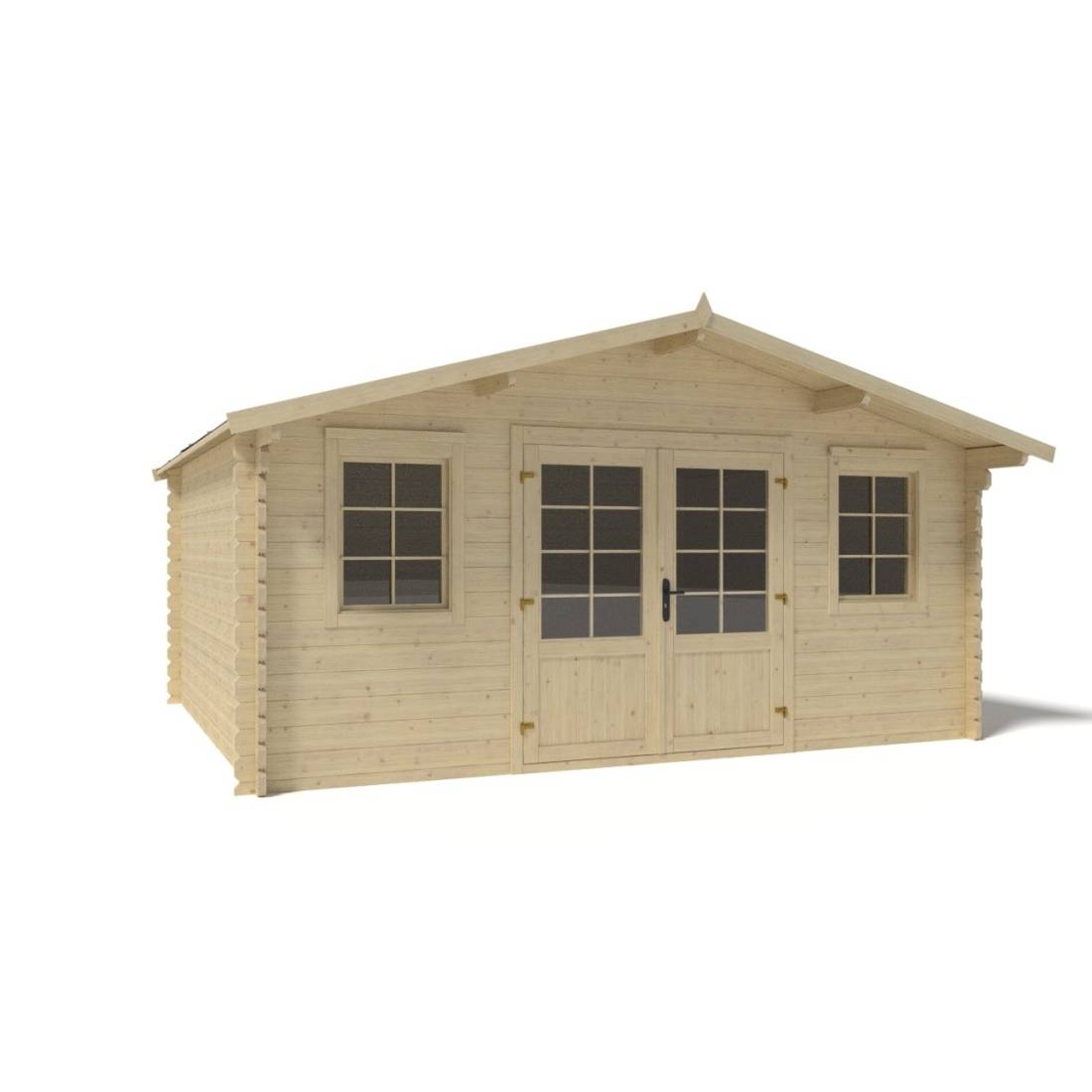 Altanka - Abri de jardin en bois - 19.2m2 - 4.8x4m - Ep. 40mm - Couleur: naturel - DOM370 - ALTANKA - Image 10