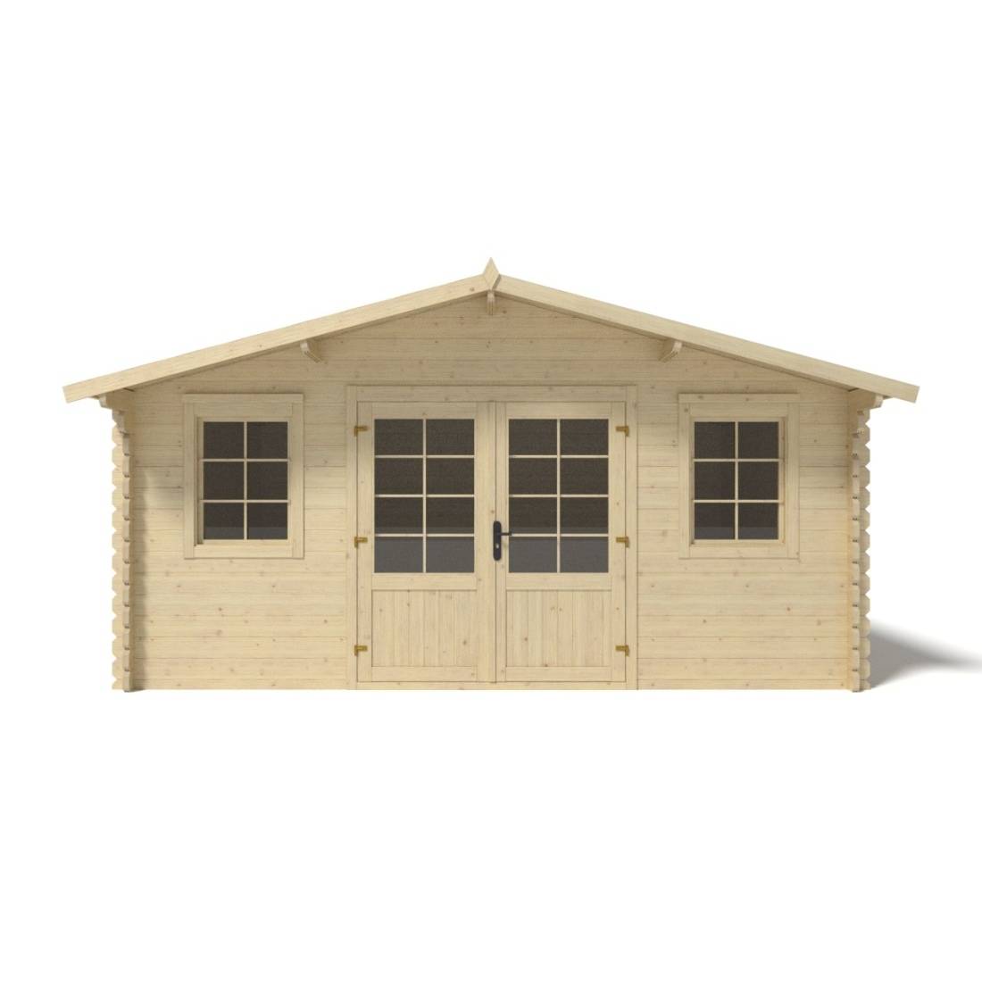 Altanka - Abri de jardin en bois - 19.2m2 - 4.8x4m - Ep. 40mm - Couleur: naturel - DOM370 - ALTANKA - Image 9