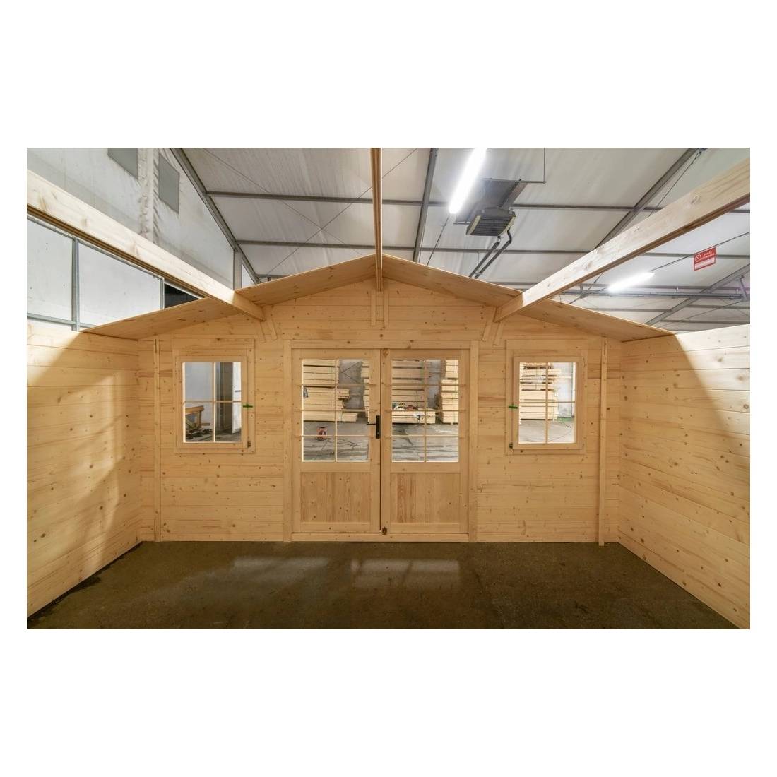 Altanka - Abri de jardin en bois - 19.2m2 - 4.8x4m - Ep. 40mm - Couleur: naturel - DOM370 - ALTANKA - Image 8