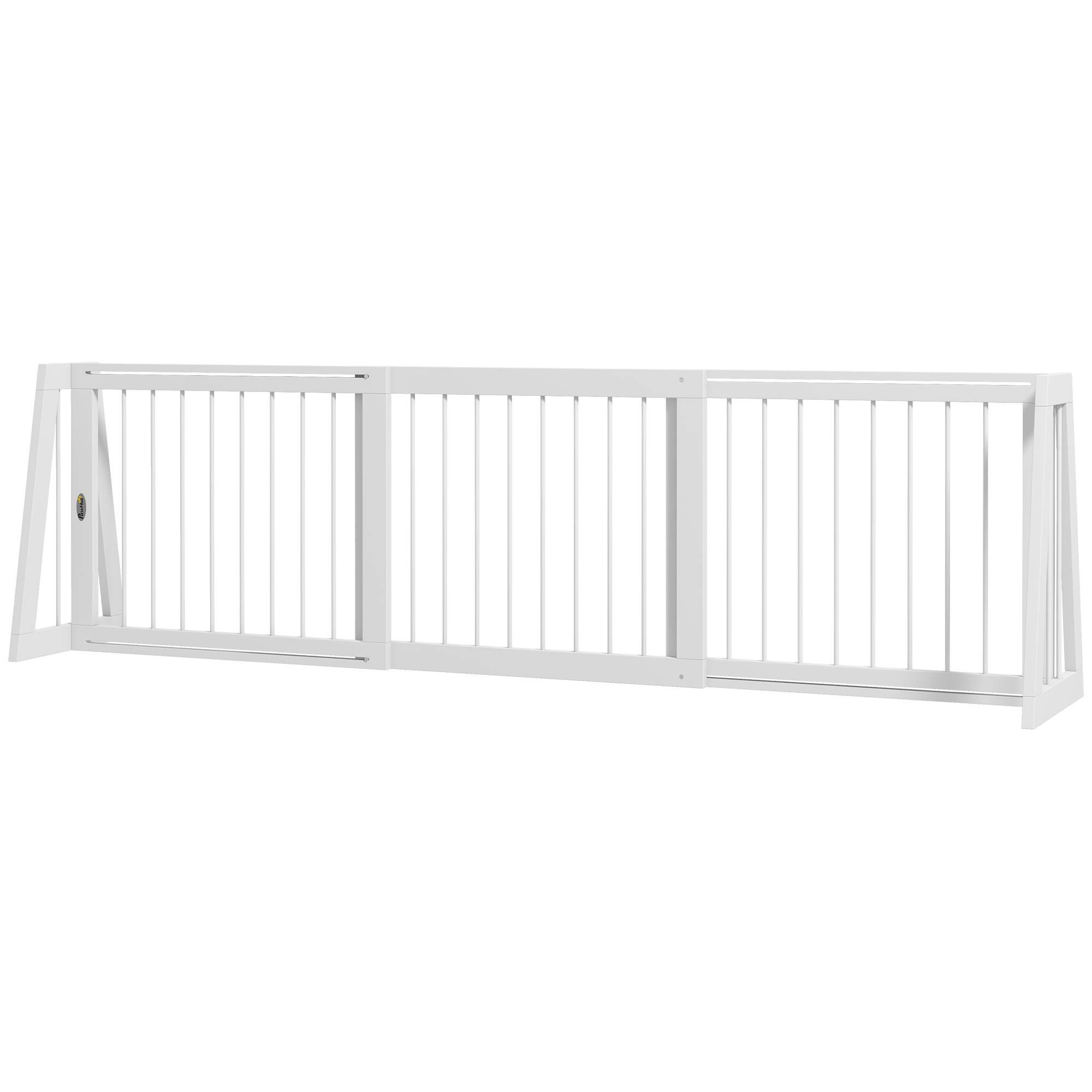 Barrière extensible bois massif animaux intérieur rangement facile 190x56cm blanc - ComfortXL Outdoor Living - Image 2