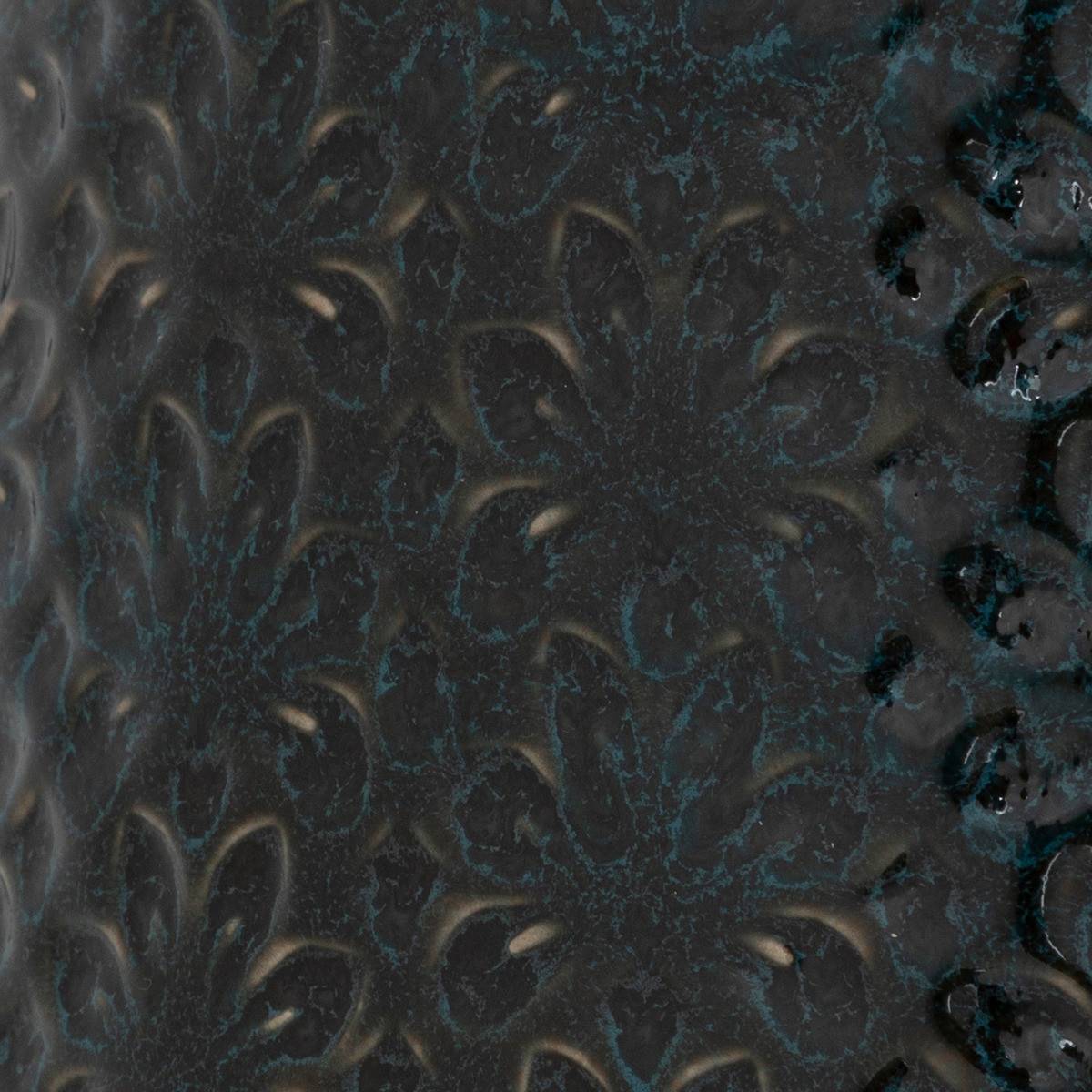 Vase en Céramique émaillée Bleu motif en relief D 15 x H 18 cm - Image 2