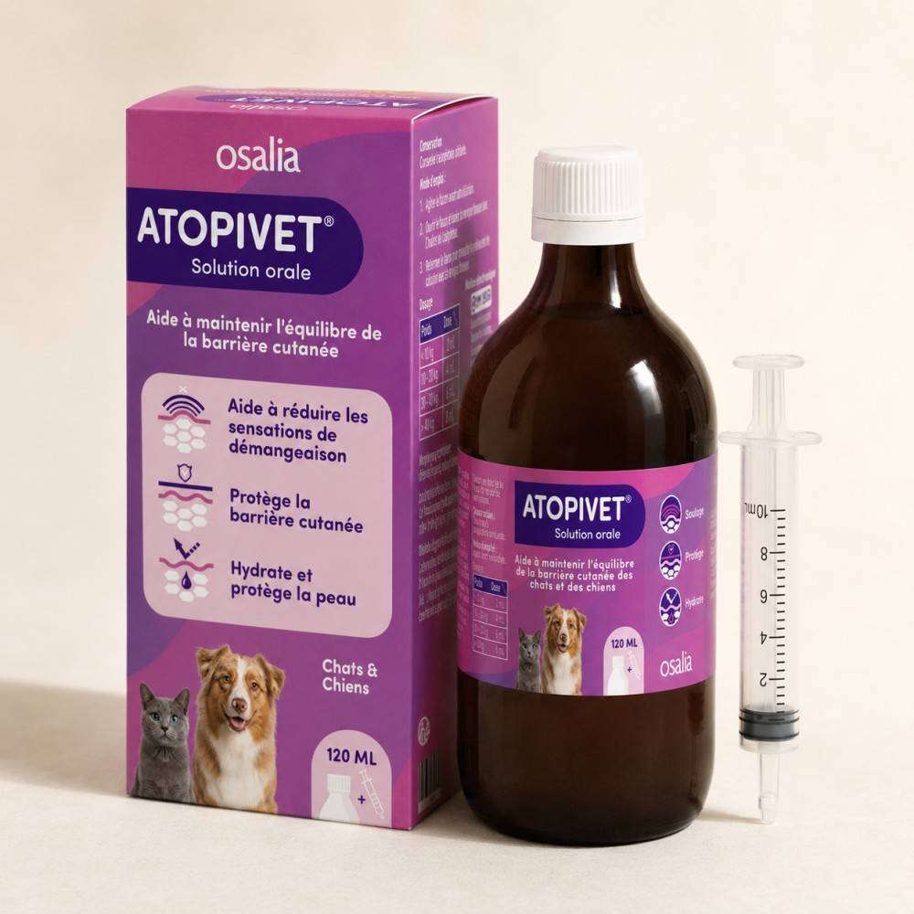 ATOPIVET Solution Orale Chien et Chat - Soutien Cutané 120