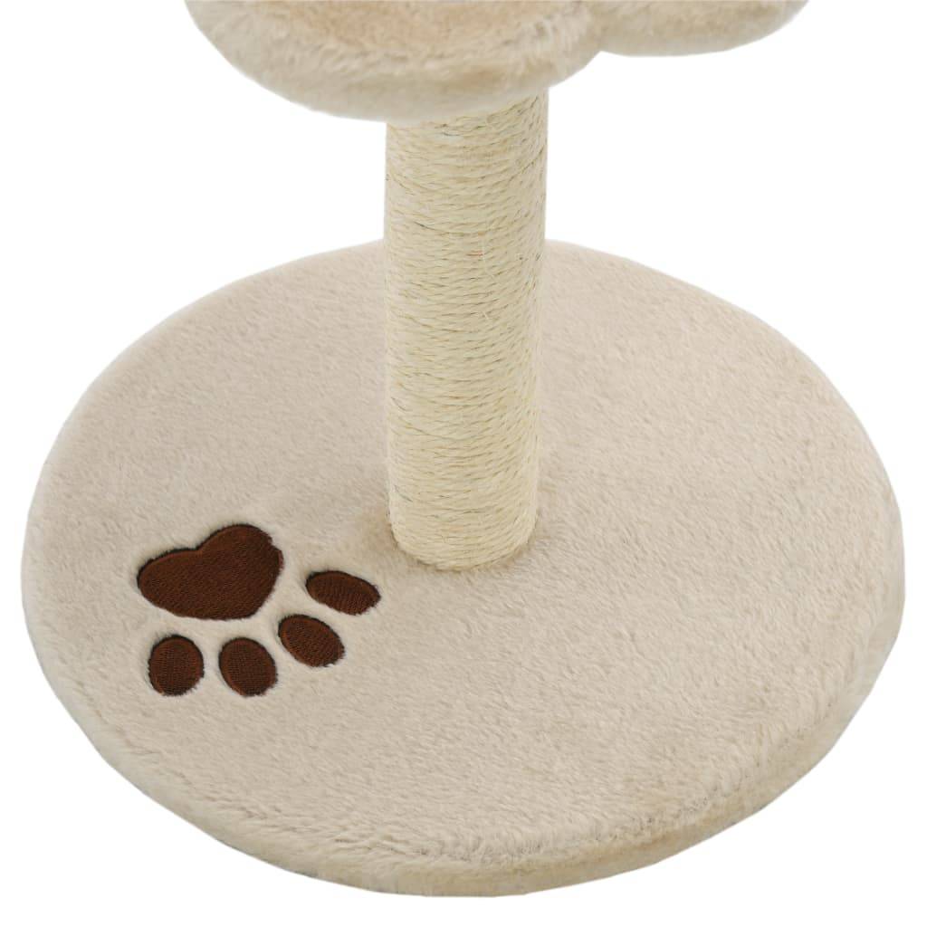 Arbre à chat sisal et peluche beige et marron 30 x 30 x 40 cm, Poids:1.55kg - PANGIVO - Image 5