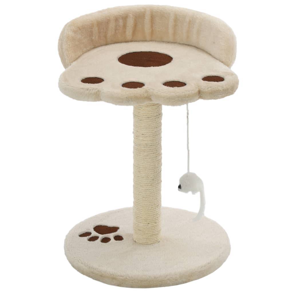 Arbre à chat sisal et peluche beige et marron 30 x 30 x 40 cm, Poids:1.55kg - PANGIVO - Image 2