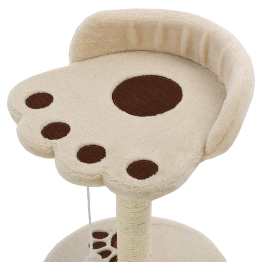 Arbre à chat sisal et peluche beige et marron 30 x 30 x 40 cm, Poids:1.55kg - PANGIVO - Image 4