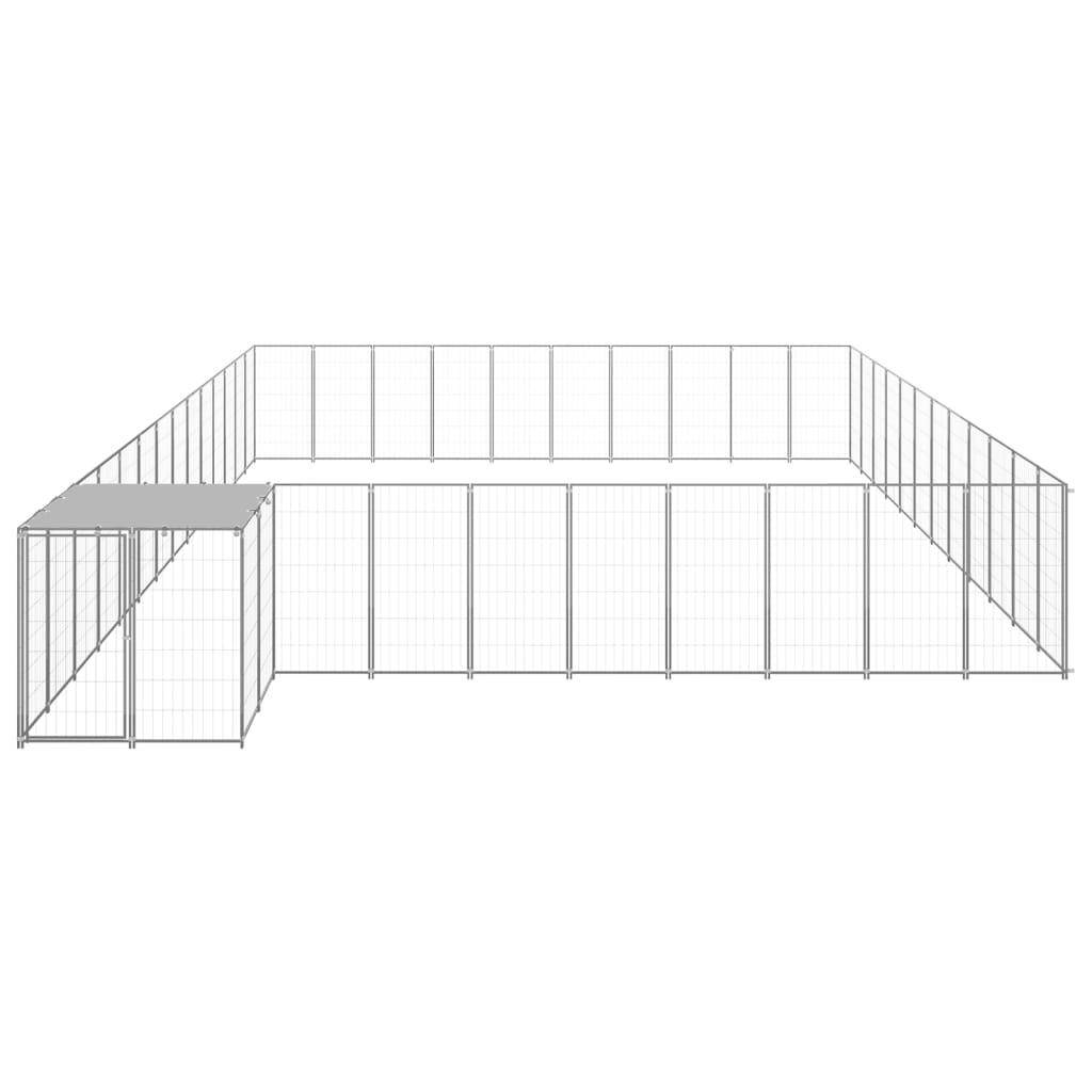 Helloshop26 - Chenil extérieur cage enclos parc animaux chien argenté 37,51 m² acier - Image 3