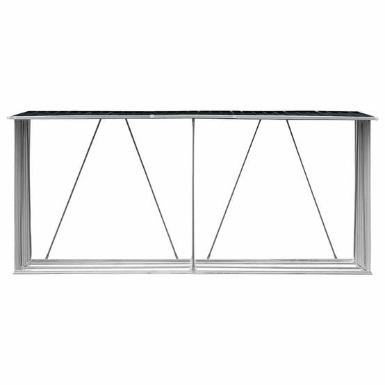 Grand Abri à bûches Acier Galvanisé Design Moderne 330x84x152cm Anthracite - ComfortXL Outdoor Living - Image 6