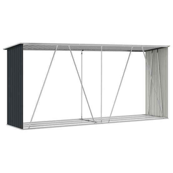 Grand Abri à bûches Acier Galvanisé Design Moderne 330x84x152cm Anthracite - ComfortXL Outdoor Living - Image 8