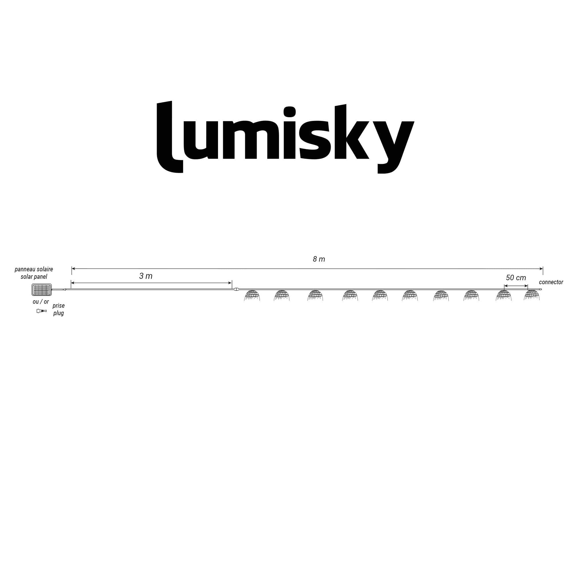 Lumisky - Guirlande solaire MINI HAWAI HYBRID 10 ampoules 8M - Image 8