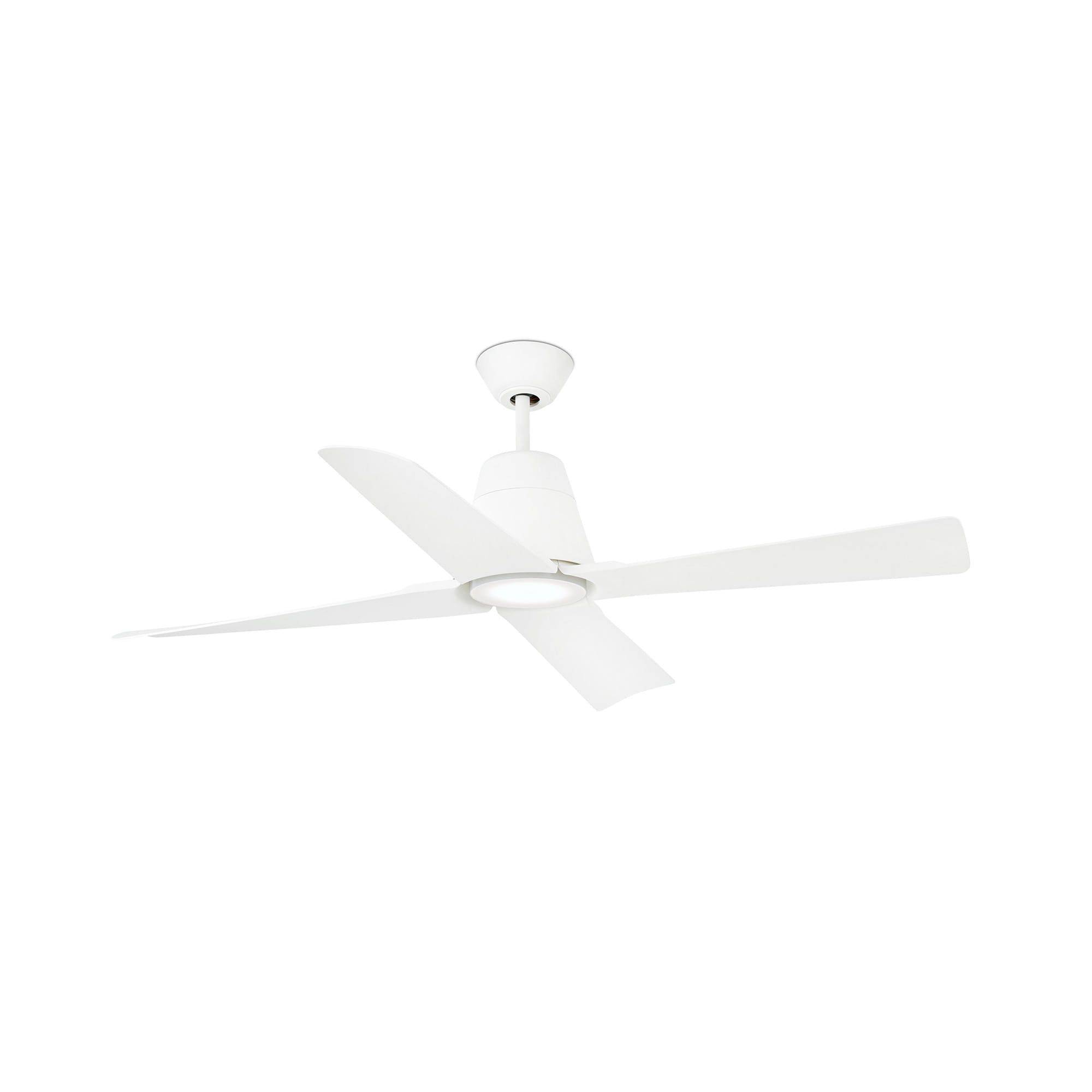 Ventilateur plafond Ø130 cm blanc acier 4 pales moteur DC LED 16W 3000K - Image 2