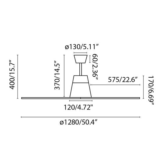 Ventilateur plafond Ø130 cm blanc acier 4 pales moteur DC LED 16W 3000K - Image 3